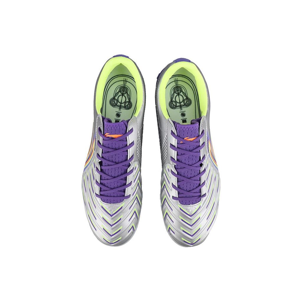 Li Ning Jin Suidi TF (Rubber Studs) Hard Ground Artificial Grass Football Shoes Men Football Shoes Purple Silver YSTT021-3