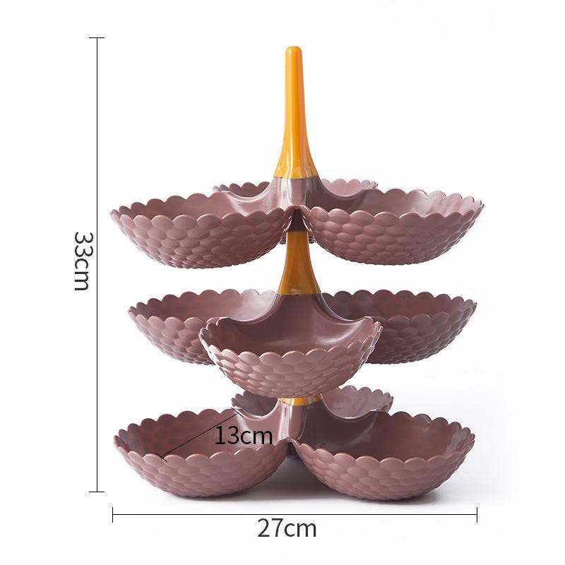 

3-слойная съемная тарелка с фруктами, башня, домашняя гостиная, закуска, десерт, подставка для хранения розовый