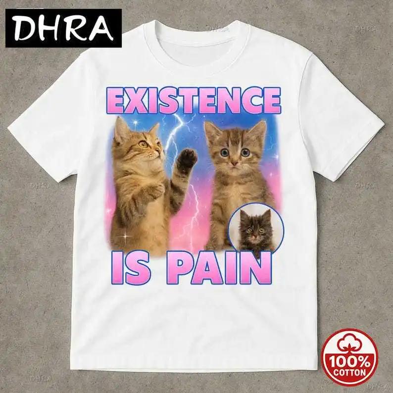 

Existence Is Pain Shirt Brain Rot Ironic Funny TShirt Stupid Funny Shirts Gift for Cat Lover Cursed Cat Shirt Popular Shirt S
