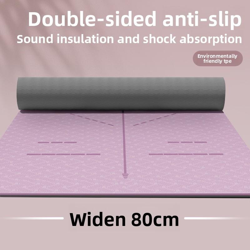 TPE Yogamatte für Damen mit Stoßabsorption, geräuschlos, rutschfest, verdickt für Heimtraining, Tanz und Fitness