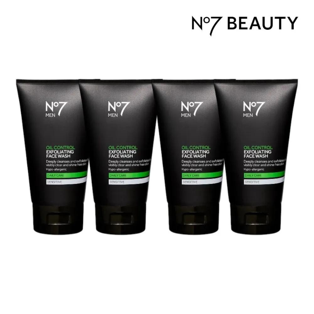 No. 7 Men Oil Control Exfoliating Face Wash Cleansing Foam 150ml (4 Pieces)