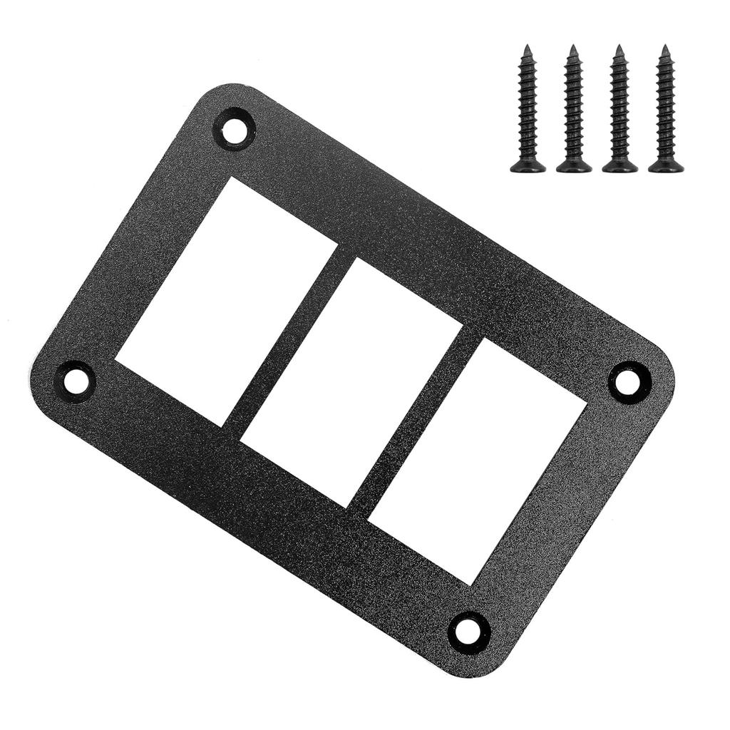 AUXBC Einweg-Panel-Halterung, 1 Satz Schwarzes Aluminium Wippschalter-Gehäusehalterung Geeignet für Autos, LKW, Schiffe, Wohnmobile