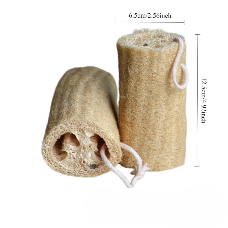 Natural Loofah Sponge round Brush for Bath And Dish Cleaning - Scrubbing Bath Brush for Dishwashing And Bathing Accessory Loofah