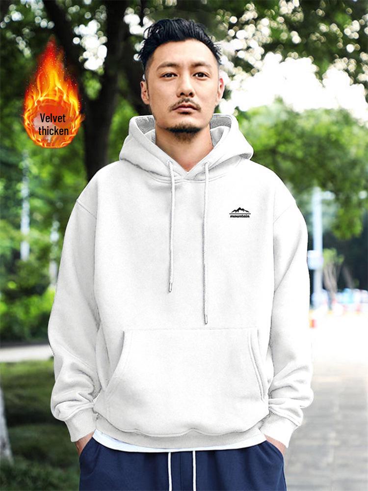 Men's Retro Heavyweight Hoodie - Korean Style Autumn/Winter Trendy Outerwear