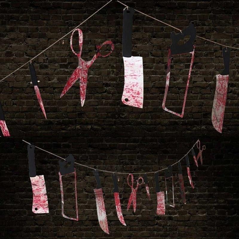 Spooky Halloween Party Haunted House Hanging Garland Pennant Banner Decoration K