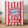 Custom Name Bayern Munich Theme Printed Blanket Perfect For Couch Bed Travel Outdoor Use Machine Washable Cozy Durable
