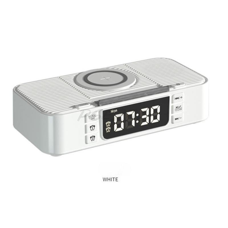 Wireless Charging Bluetooth Speaker Atmosphere Night Light Electric Dual Speaker Loud Alarm Clock