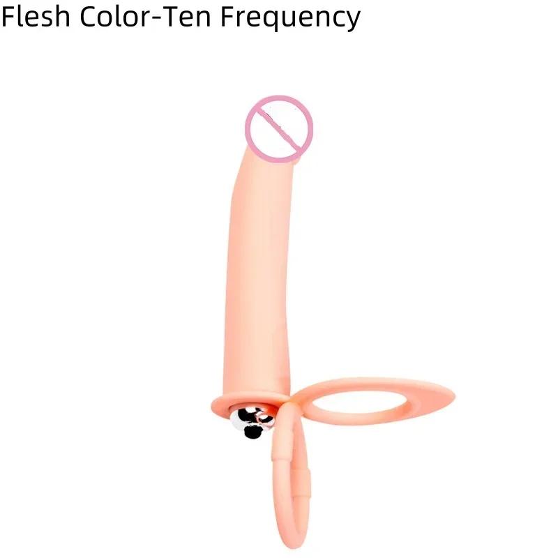 Doppelpenetration 10 Frequenzen Dildo Ring Analplug Po G-Punkt Vibrator Doppelring Lock Essence Analplug Sexspielzeug für Erwachsene