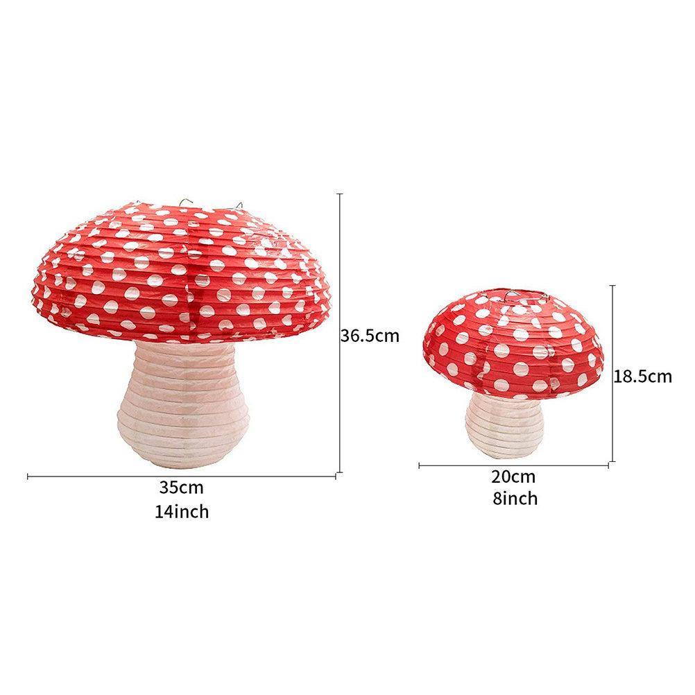 3Pcs Hanging Paper Lanterns Mushroom Shape Party Festival Decorations Indoor Outdoor Mushroom Lanterns Colorful Hanging