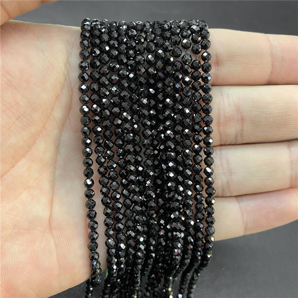 Faceted Natural Stone Pink Rose Quartzs Crystal Beads Round Amethysts Loose Beads for DIY Jewelry Making Necklace