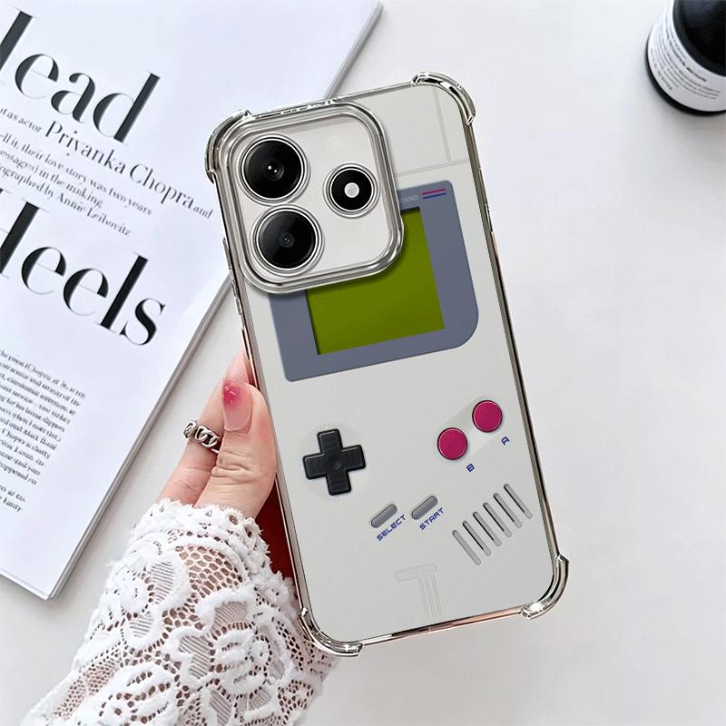 Game Console Trend Pattern Plating Phone Case For Xiaomi Redmi Note 14 15 Pro Plus 13 12 11 11S 11T 10 9S 9 5G Anti-Fall Airabag