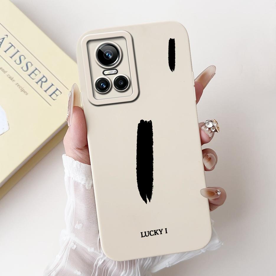 For Realme GT Neo 3 150W Case RMX3563 Cute Lucky Letters Cover Soft TPU Phone Case For Realme GT Neo3 80W GTNeo3 Back Cover Bags