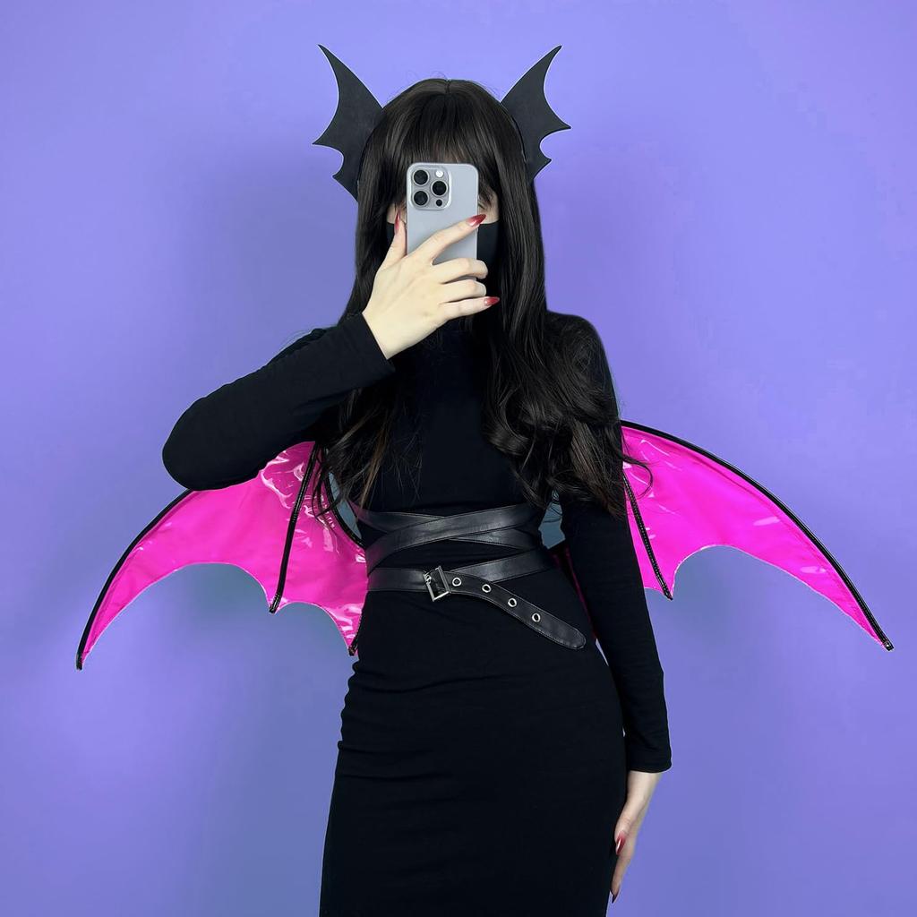 Devil Bat Fairy Costume Demon Wings for Cosplay Costumes [KORURACLUB] Wings, Cosplay, Halloween, Wings, Accessory, 7-Piece Set,