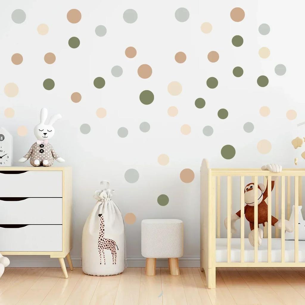 3PCS Coloreful Dots Removable Waterproof Wall Stickers for Kids Room Children's Room Decor Bedroom Living Room Home Decoration