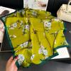 Elegant Floral Imitation Print Silk Scarf Square Scarf Fashion Bandanna Versatile Shawl For Stylish Sunscreen Neck Wrap Scarves