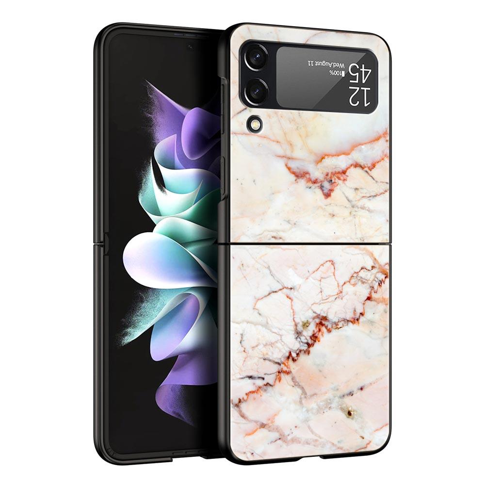 Marble Fashion Phone Case For Samsung Galaxy Z Flip3 Flip4 Flip5 Case Shell For Z Flip 3 4 5 6 7 Hard Folding Cover