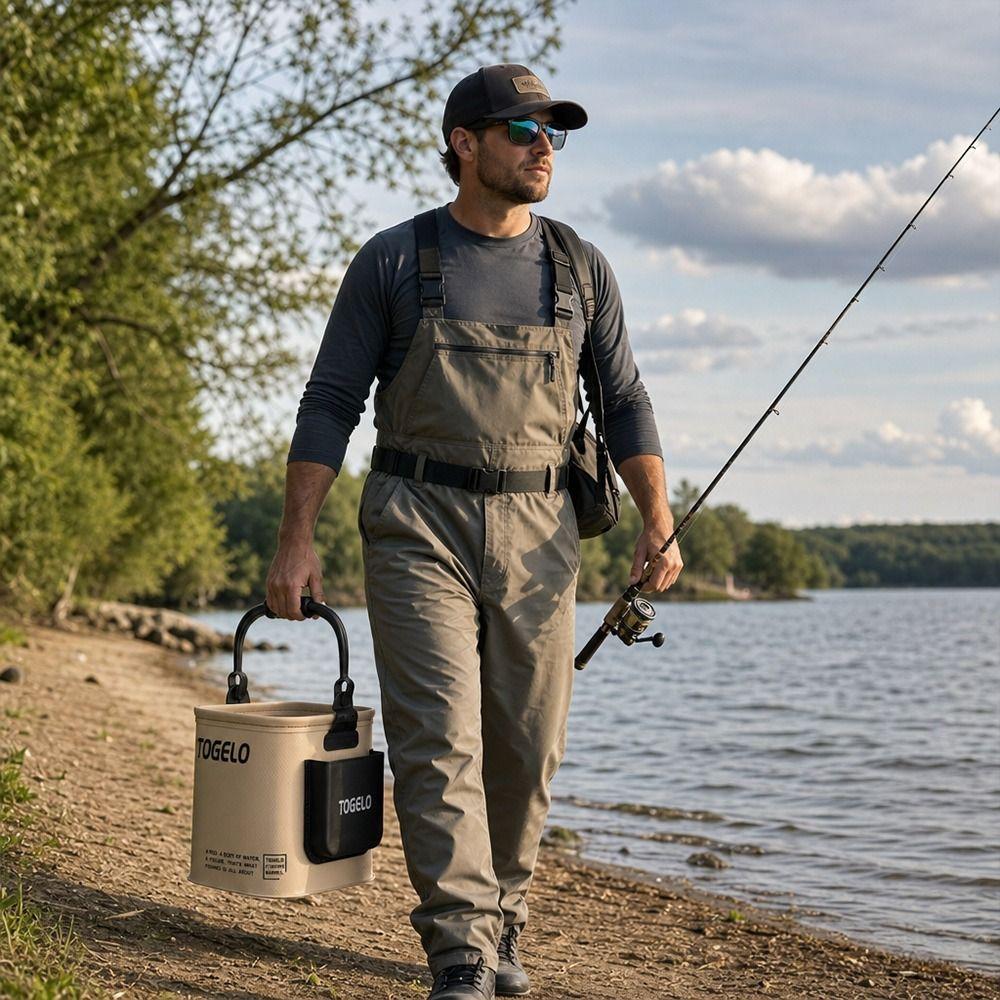 8L/13L Capacity Foldable Water Bucket Suitcase Fishing Bucket New Live Fish Box Outdoor Activities