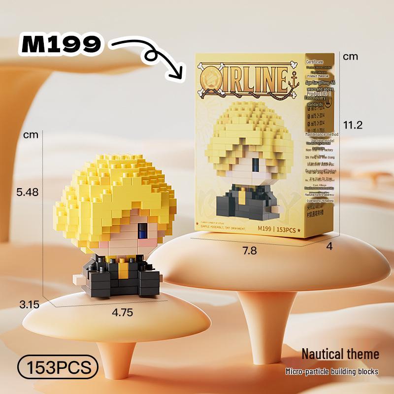 Pirate Anime Character Building Blocks for Kids - Educational Assembly Desktop Ornaments