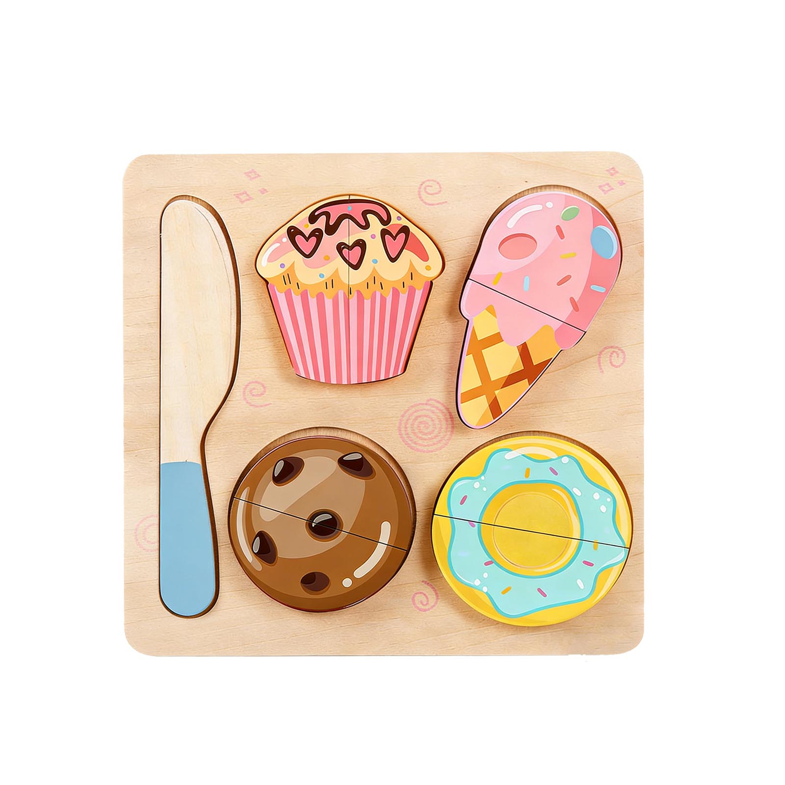 

Children s Wooden Game Food Set, Kitchen Cutting Toy, Gift For Children One Size