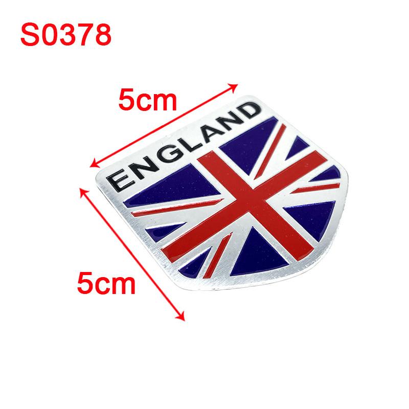 Aluminium Alloy Silver GB England UK Flag Union Jack Shield Emblem Badge Decal Sticker for Lotus MG Ford Skoda VW OPEL