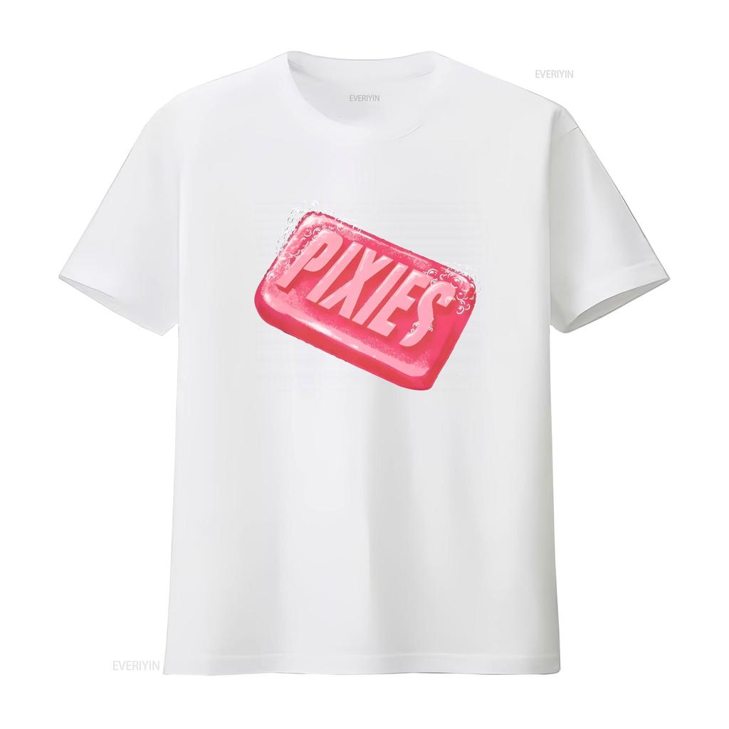 PIXIES Wash Up Design T Shirt Front Back Print X Large Size Vintage Washed Fashion Designer Clothes Streetwear Casual