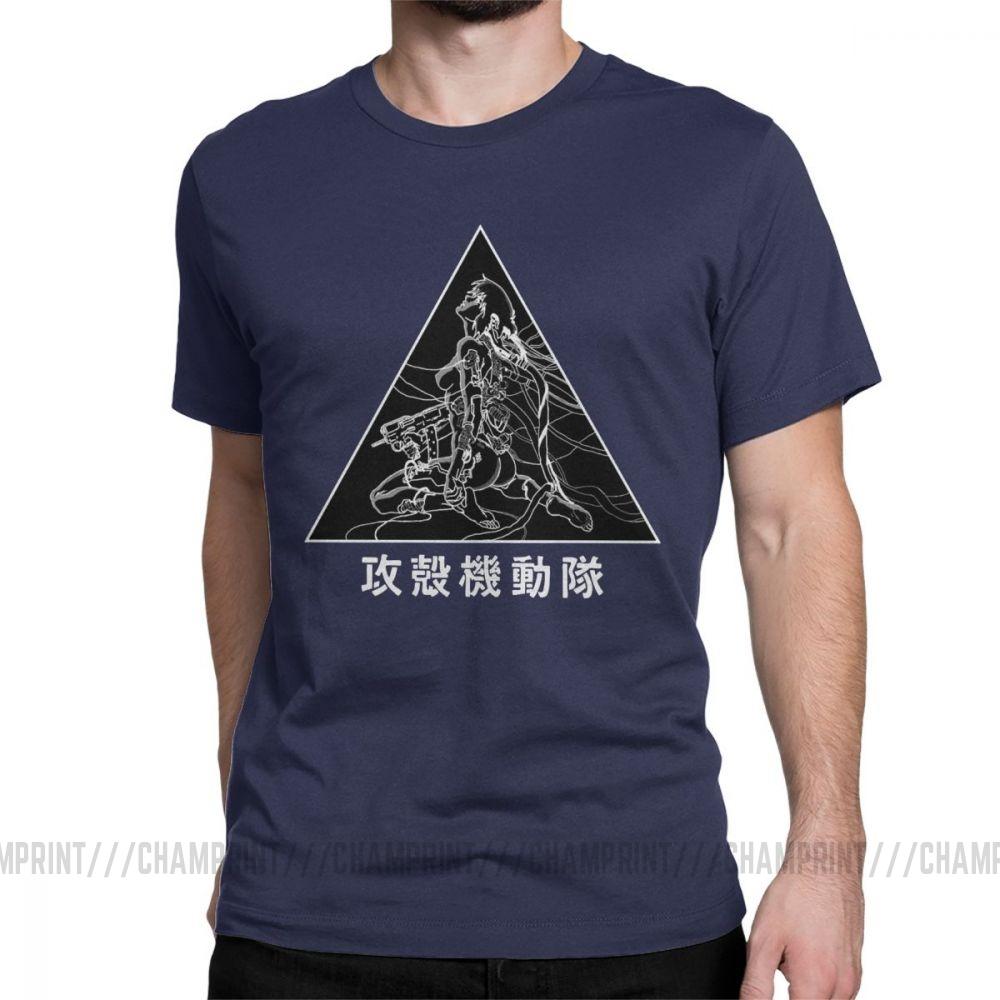 

Men s T-Shirt Major Ghost In The Shell T Shirts Funny 100% Cotton Tee Shirt Short Sleeve Anime Batou Gits Tops Gift Idea 4XL