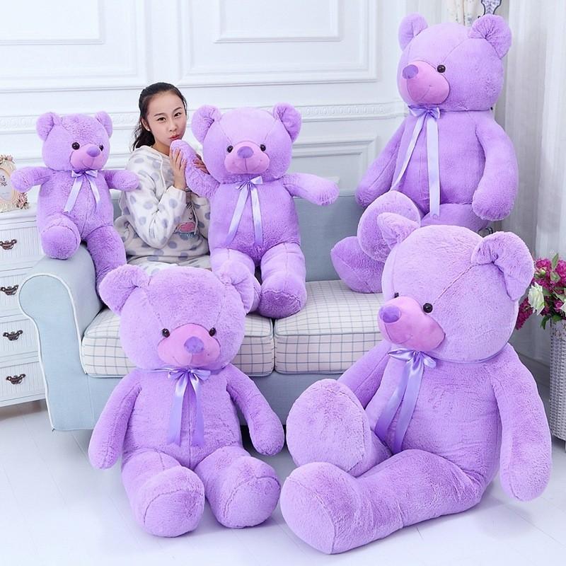 Teddy Large Purple Bear Plush Toy Cute Cartoon Girl Birthday Holiday Gift Doll