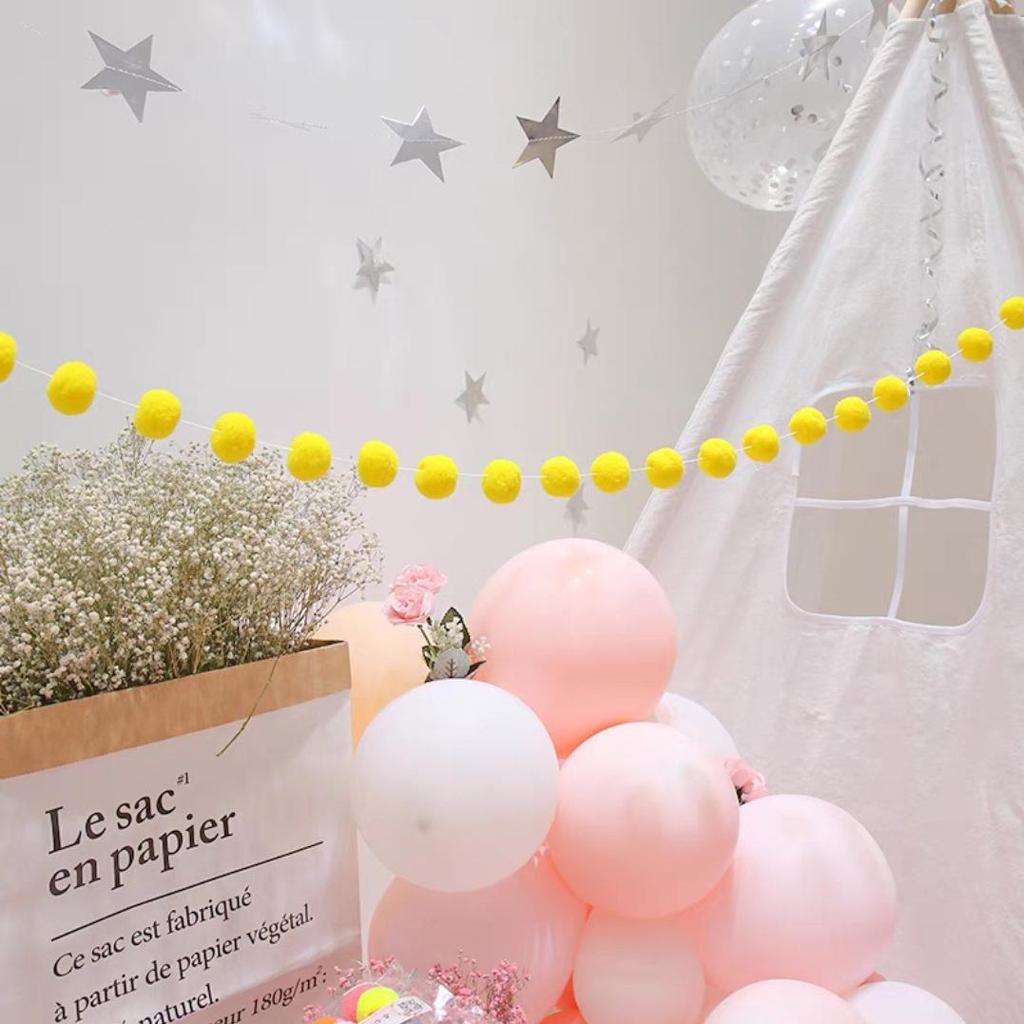Macaron Color Ball Banner: Children's Room and Festival Hanging Decor