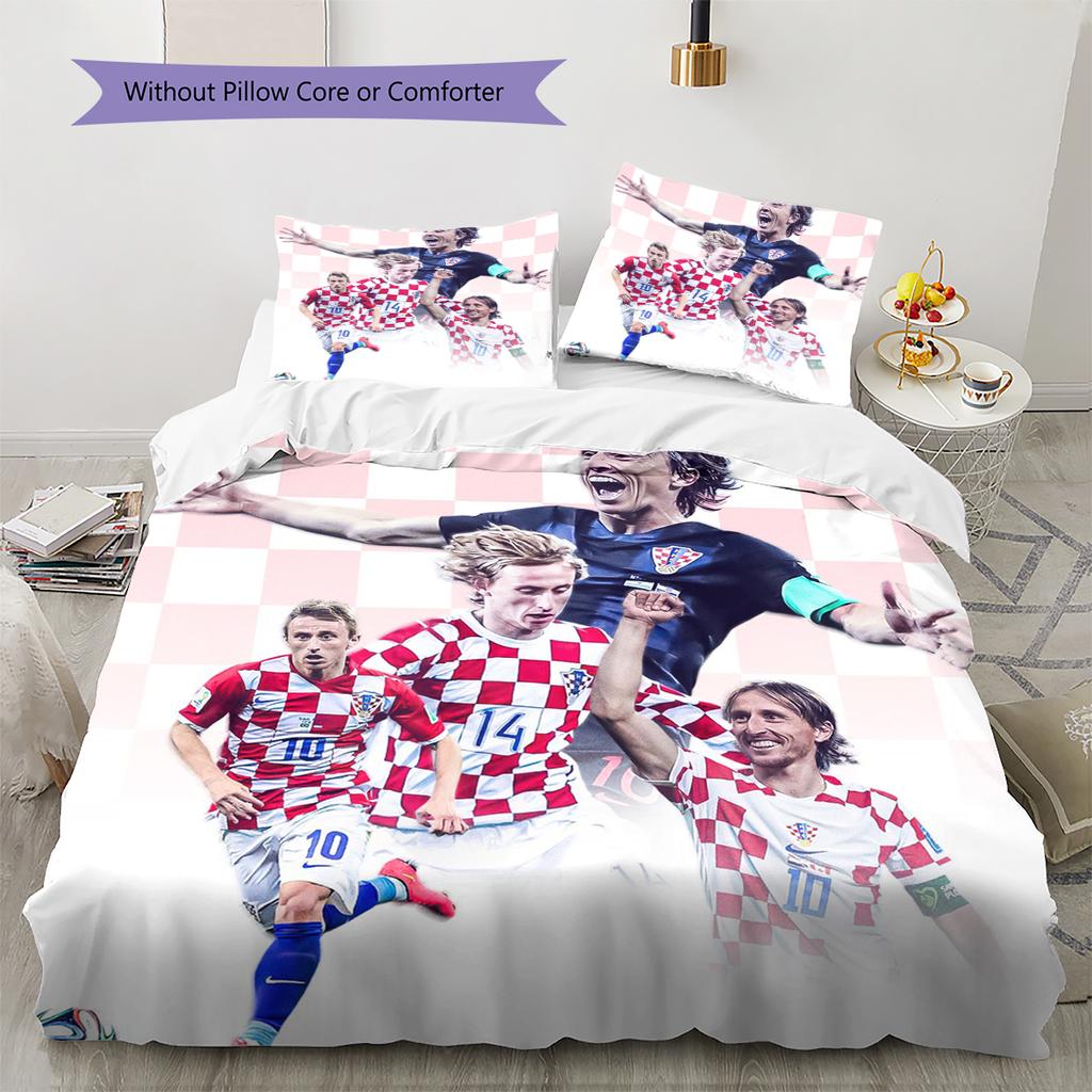Vzor povlečení Luka Modrić Domácí dekorace Narozeninový dárek (1 * povlak na peřinu + 2 * povlak na polštář, bez jádra)