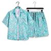 Hawaii Men's Quick Dry Graffiti Floral Shirt & Shorts Summer Set