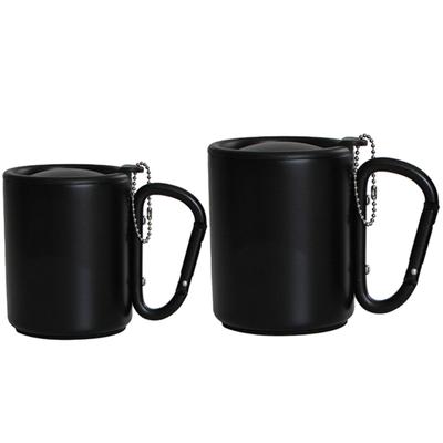 Utomhus Campingmugg Rese Kaffemugg Isolerad Mugg med Karbinhakehandtag & Lock