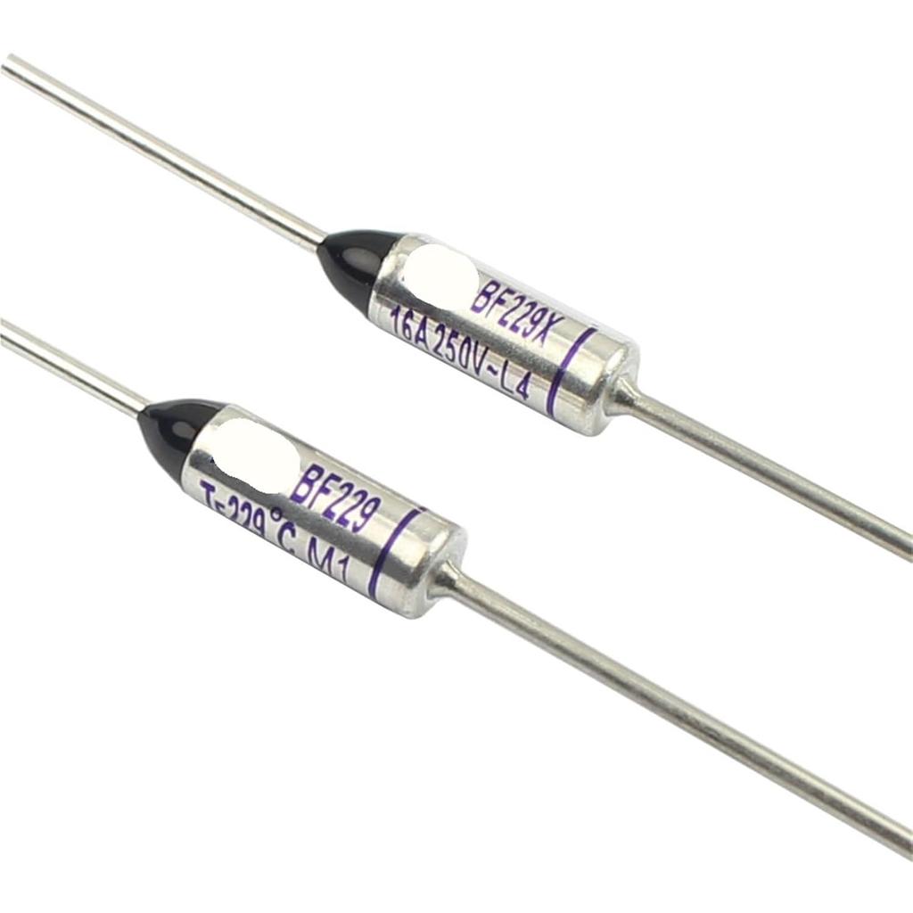 Thermal Fuse BF229 BF229X 10A 16A 250V BF TF Pellet TCO Axial Lead Temperature Links 10Pcs(16A BF229X)