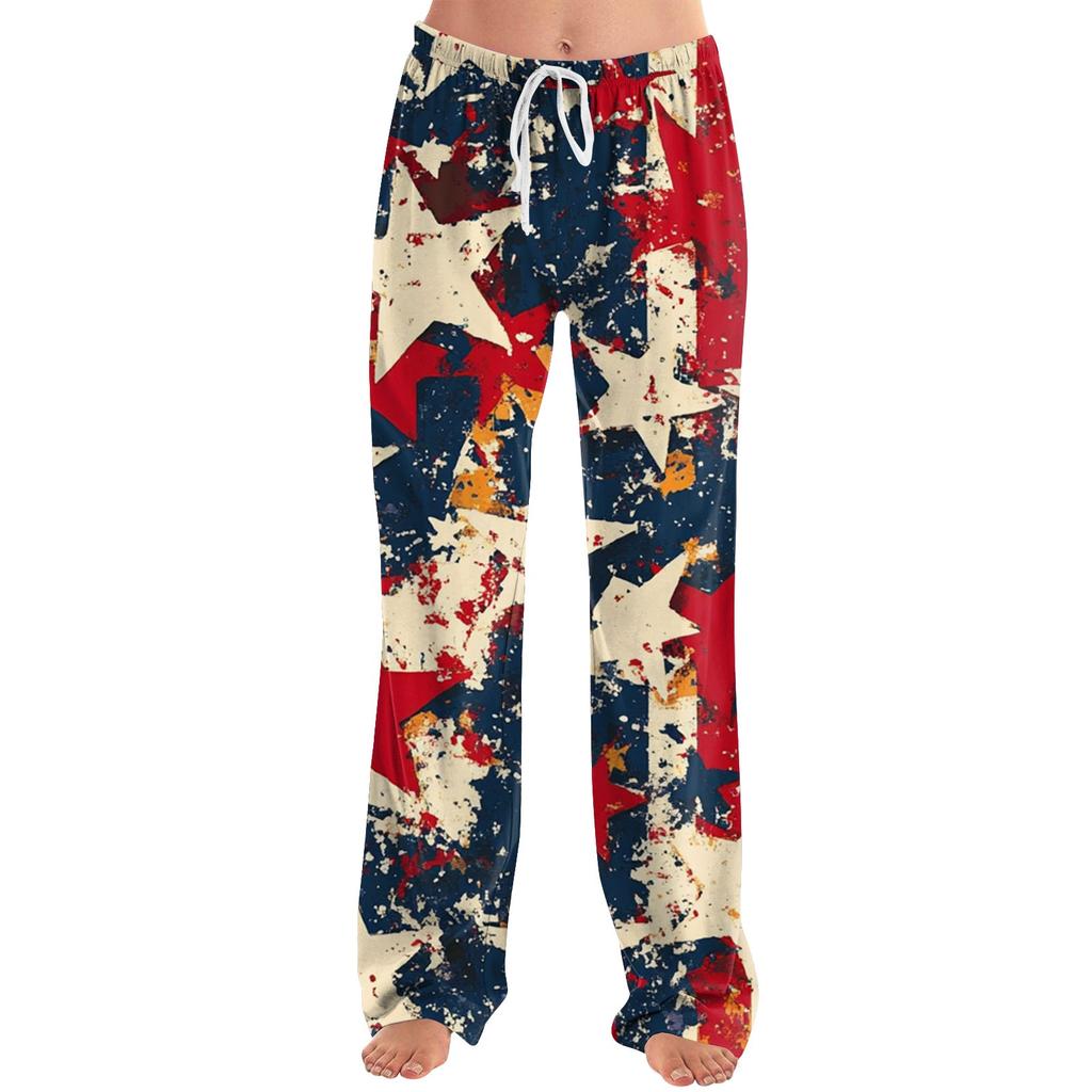 Damenmode Locker Lässig Unabhängigkeitstag Print Schlaghose
