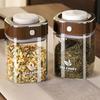Sealed Jar, Space-Saving Design with Airtight Lids, with One-Click Vacuum Sealing Glass Container, for Tea Coffee Beans Snacks