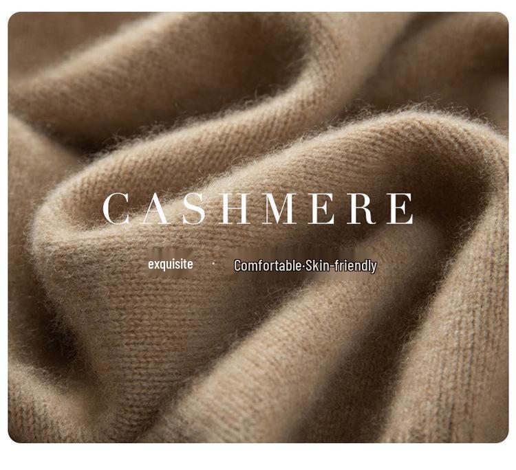 Women's Slim-Fit Half-High Neck Warm Cashmere Knitted Sweater Pullover - Versatile Autumn/Winter Wear