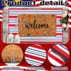 Door Mat Outdoor USA Red White Blue Welcome Rug Patriotic Mat Non-Slip Independence Day Freedom Memorial Day Indoor Entrance Outside Porch Front Decor
