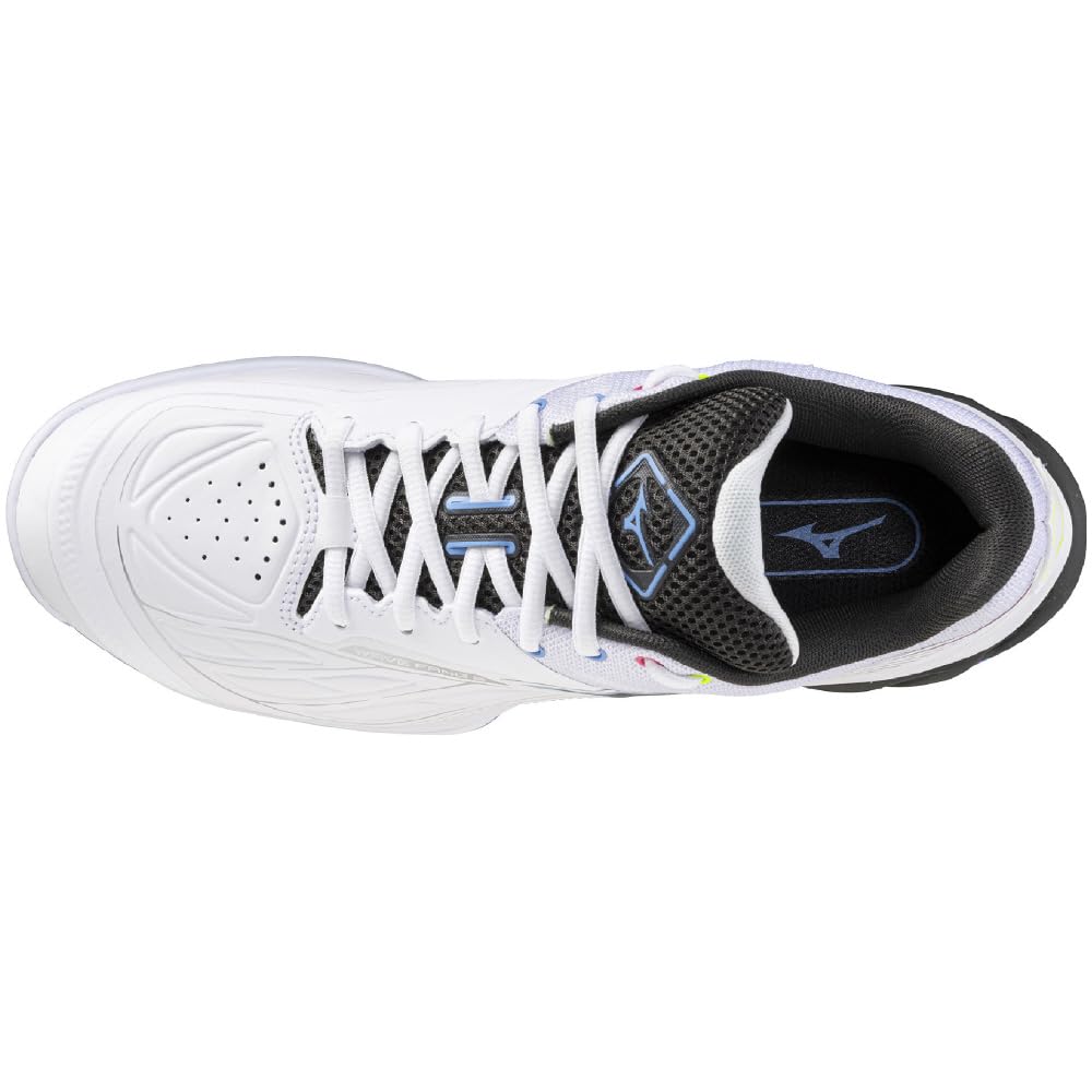 Mizuno Wave Fang 2 Badminton Shoes, One-Piece Model, Fit, Grip, Stability, and Resilience, Hard Hitting, White/Blue, Size 27.5 cm, 2E