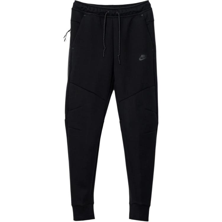 

Nike Solid Color Logo Print Lace-Up Slim Fit Tapered Retro Sport Splicing Knitted Pants Men bottoms Black HV0960-010 M