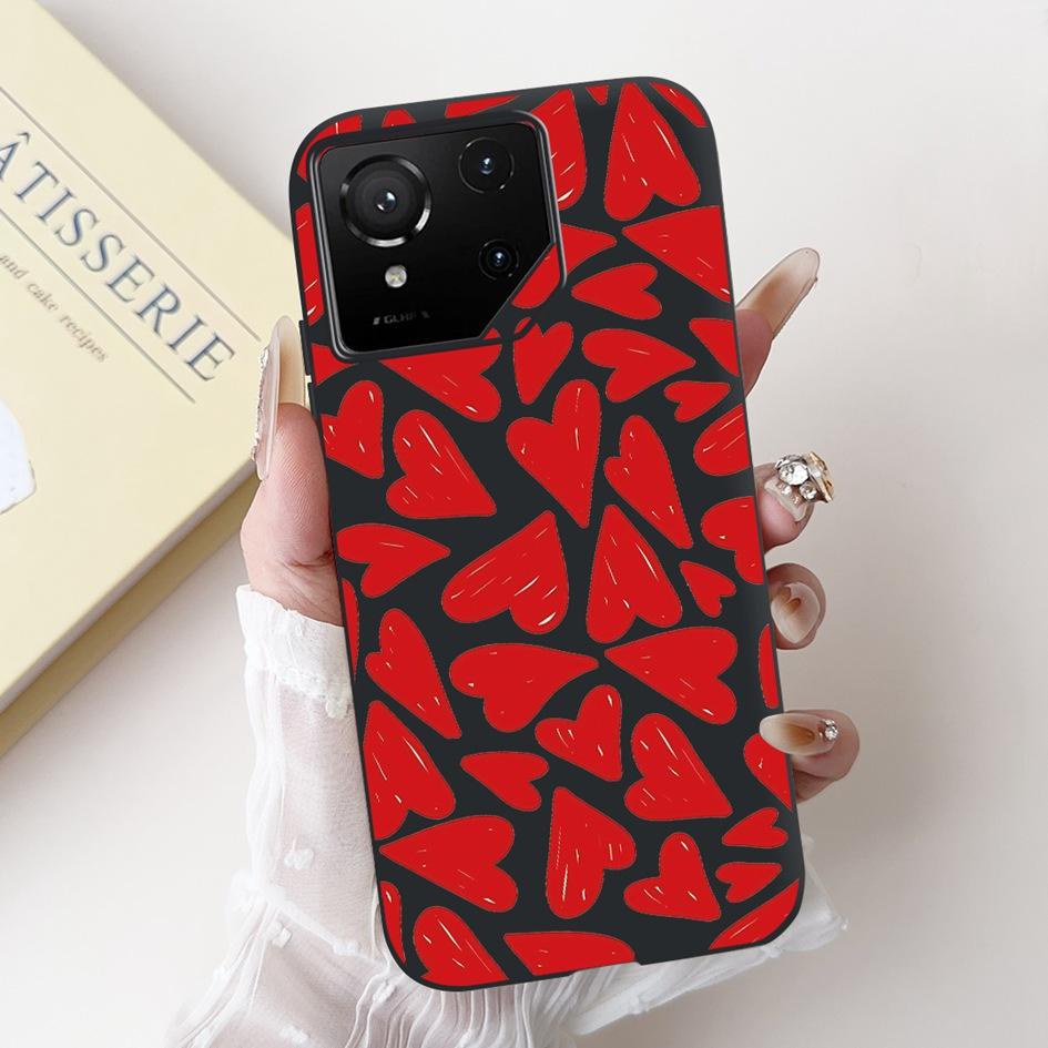 For Asus Rog Phone 9 Pro 5G Case Popular Flower Cartoon Soft Black Silicone Shockproof Cover For Asus Rog Phone 9 FE Phone9 Capa