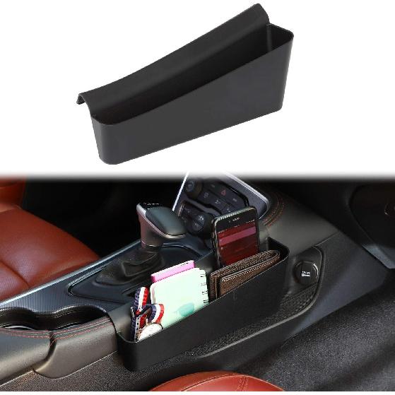 Voodonala for Challenger Gear Tray Gear Shift Hanging Storage Box Gear Side Organizer Tray Compartment for 2015-2024+ Dodge Challenger Interior