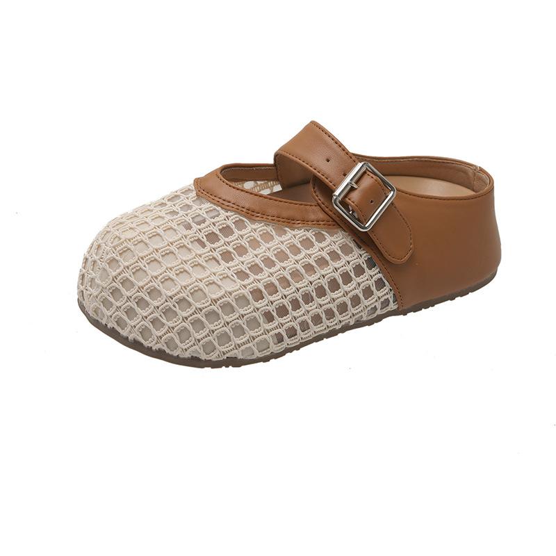 

Birkenstock Baotou half slippers women s 2025 new summer high-end fishing net heightened thick bottom anti-skid sandals 40 коричневый