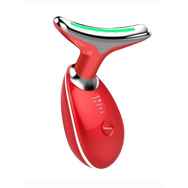 

New 7-Color Neck Beauty Device: Firming, Lifting, Vibration Massage, Hot Compress, Anti-Wrinkle Rejuvenation. 7 Colors красный