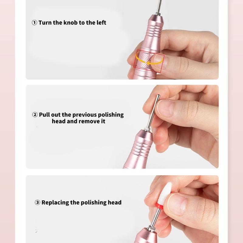 Electric Nails Drill Machine Rechargeable Nails Drill Professional Nails Drill Adjustable Speed for Acrylic Nails