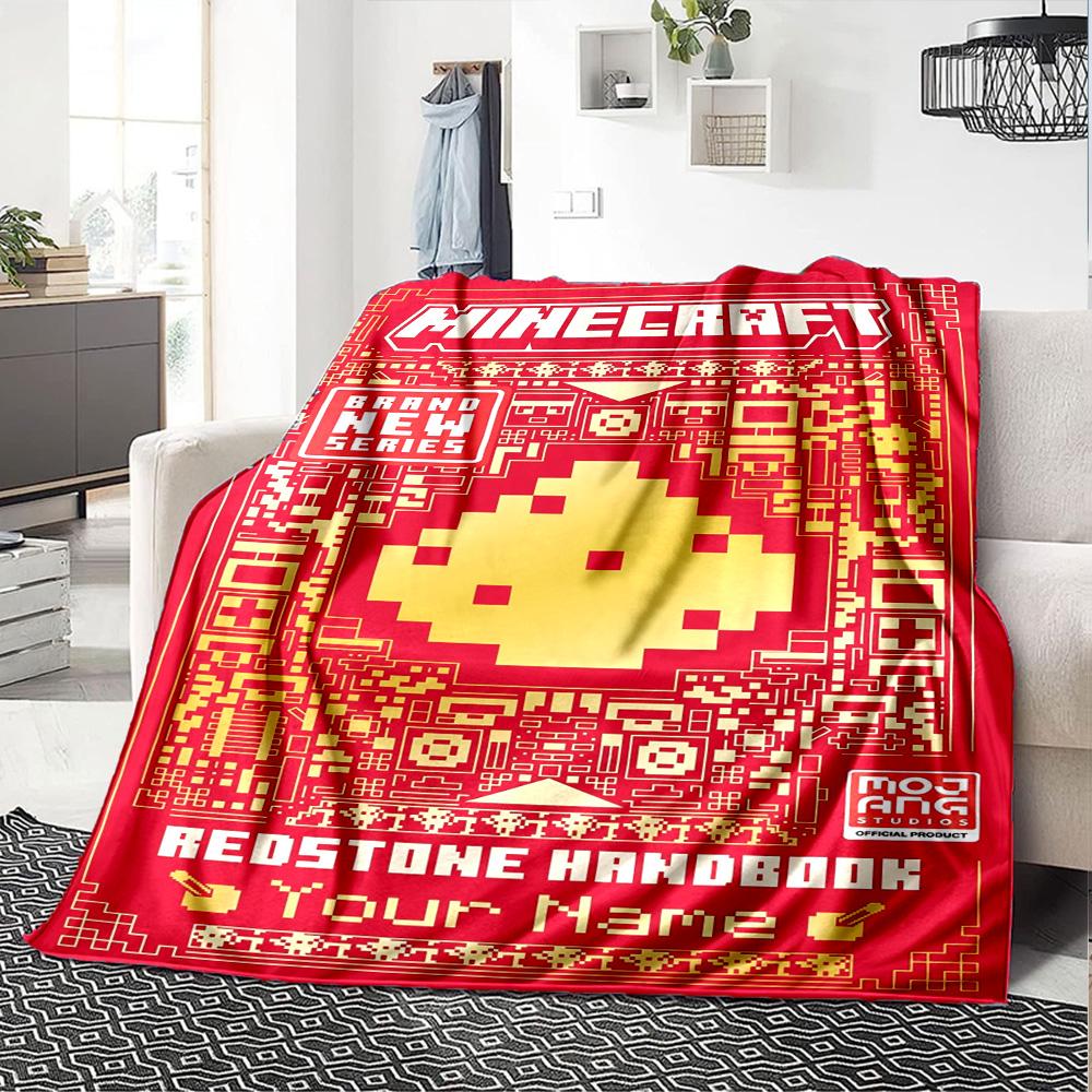 Minecraft Customize Text Blanket Cozy Customizable Blanket Ultra-Soft Perfect for Office Chair Sofa Chair Seaside Four Seasons Universal