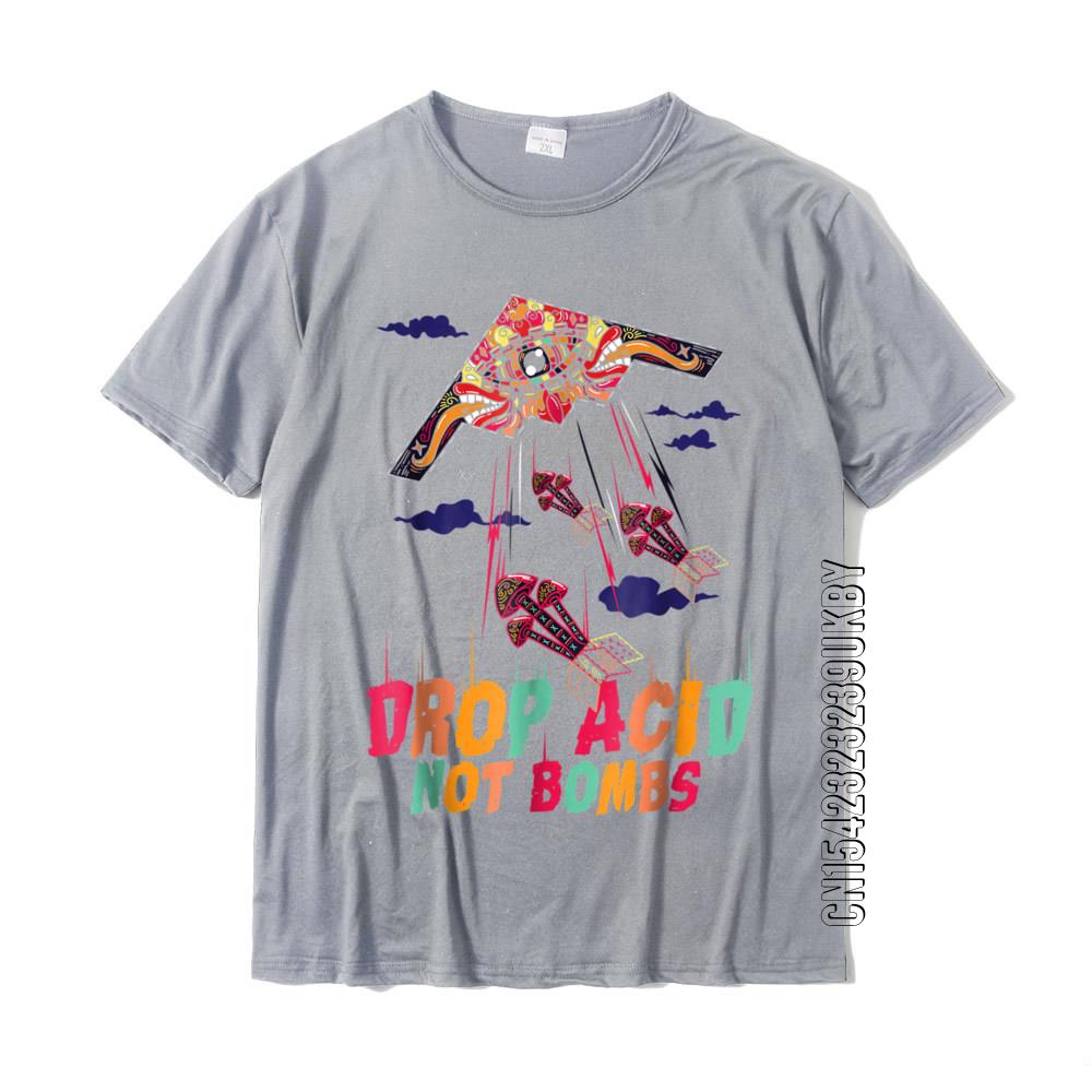 Lustiges Drop Acid Not Bombs T-Shirt Psychedelisch LSD Liebe Baumwolle Herren Oberteile T-Shirt Comics T-Shirts Gruppe Slim Fit