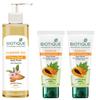 Biotique Papaya Deep Cleanse Face Wash For Visibly Glowing Skin All Skin Types 2x100ml & Biotique Almond Oil Ultra Rich Body Wash 200ml