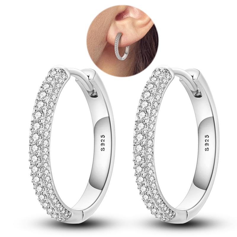 Stars Moon Sun Stud Earrings 925 Silver Hoop Earring Zircon For Women Making Jewelry Gift For Girl Women