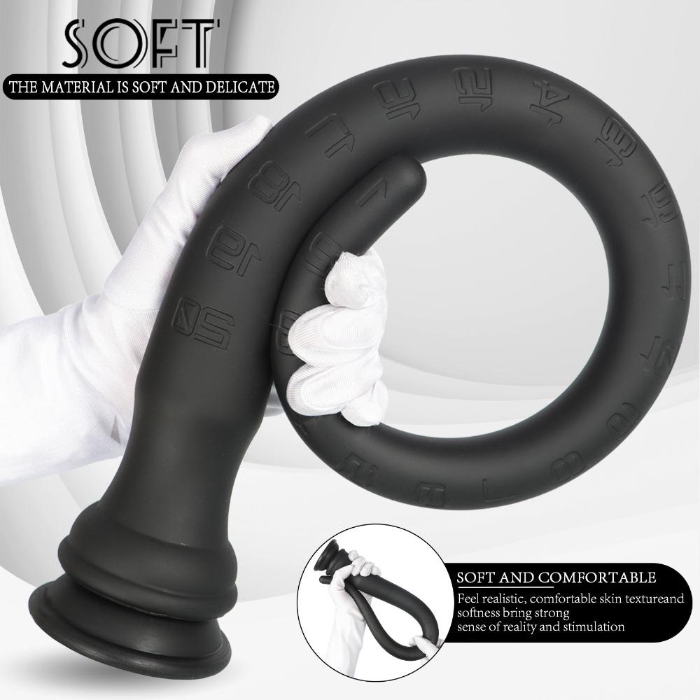 Extra Long Silicone Tail Anal Plug with Scale Flexible Safety Soft Silicone Backside Relax Toy Adult Use