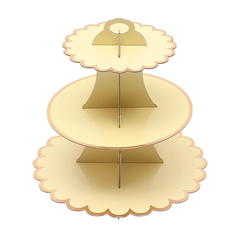 Cake Stand Afternoon Tea Wedding Plate Party Tableware 3-Layer Disposable Cake Stand Tower Suitable for Birthday Party