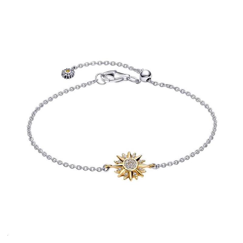 Pandora Sun pavé design trim Alloy 925 silver gold plated, copper, silver bracelet women's gold 562837CO1